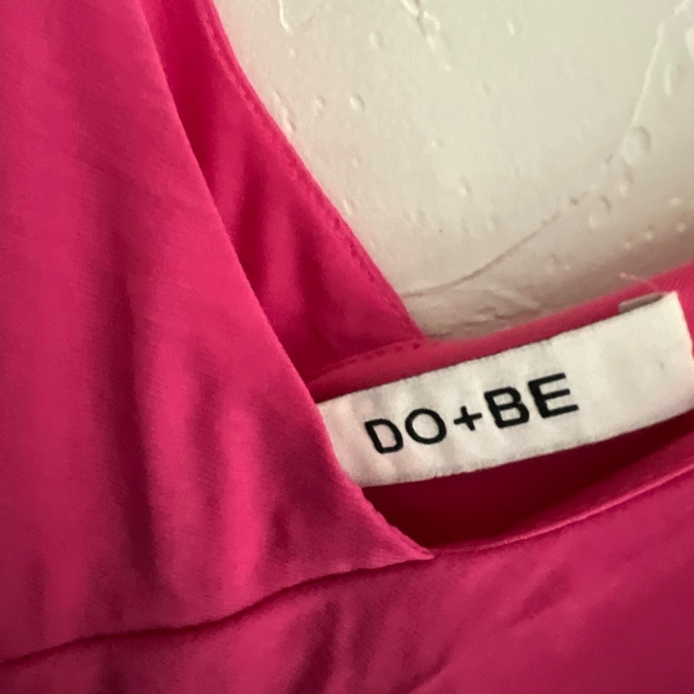 Do+Be Hot Pink Tiered Ruffle Mini Dress Large - Picture 2 of 6